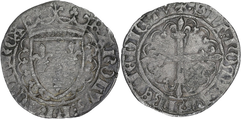 FRANCE / CAPÉTIENS
Charles VII (1422-1461). Blanc dentillé, 2e émission ND (1431...