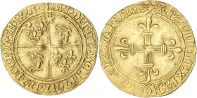 FRANCE / CAPÉTIENS
Louis XII (1498-1514). Écu d’or au soleil du Dauphiné ND, Montélimar. Dy.654 - G.167 - Fr.330 ; Or - 3,20 g - 27 mm - 9 h
TTB....