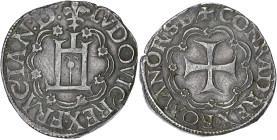 FRANCE / CAPÉTIENS
Louis XII (1498-1514). Teston d’argent ou lire ND (1499-1507), Gênes. Dy.742 ; Argent - 9,38 g - 26,5 mm - 2 h
De très belle qualit...