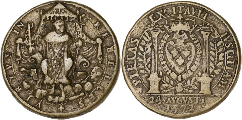 FRANCE / CAPÉTIENS
Charles IX (1560-1574). Médaille, la Saint Barthélémy 1572, P...