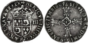 FRANCE / CAPÉTIENS
Henri IV (1589-1610). Huitième d’écu du Dauphiné 1604, Z, Grenoble. Dy.1237 - G.587 ; Argent - 4,45 g - 26 mm - 12 h
De flan assez ...