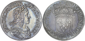FRANCE / CAPÉTIENS
Louis XIII (1610-1643). Écu d’argent, 2e type 1643, D, Lyon. Dy.1349 - G.52 ; Argent - 27,24 g - 39 mm - 6 h
Avec son ancienne étiq...