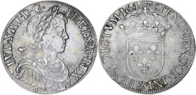 FRANCE / CAPÉTIENS
Louis XIV (1643-1715). Écu à la mèche longue 1648, &, Aix-en-Provence. Dy.1469 - G.202 ; Argent - 25,07 g - 39 mm - 6 h
TB à TTB....