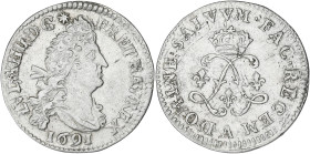 FRANCE / CAPÉTIENS
Louis XIV (1643-1715). Quadruple sol aux deux L 1691, A, Paris. Dy.1519 - G.106 ; Argent - 1,44 g - 20 mm - 6 h
TTB.