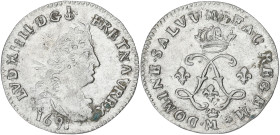 FRANCE / CAPÉTIENS
Louis XIV (1643-1715). Quadruple sol aux deux L 1691, M couronnée, Metz. Dy.1519 - G.106 ; Argent - 1,57 g - 20 mm - 6 h
TTB.