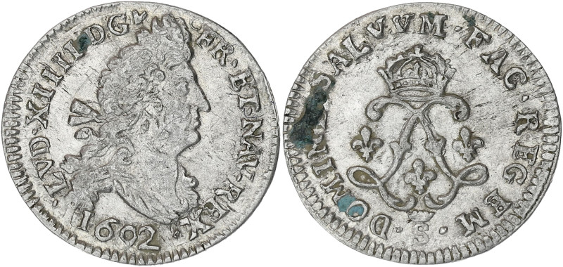 FRANCE / CAPÉTIENS
Louis XIV (1643-1715). Quadruple sol aux deux L 1692, S couro...