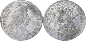 FRANCE / CAPÉTIENS
Louis XIV (1643-1715). Écu aux insignes 1701, C, Caen. Dy.1533B - G.220 - Dav.1316 ; Argent - 26,80 g - 43 mm - 6 h
Flan réformé. T...