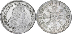 FRANCE / CAPÉTIENS
Louis XIV (1643-1715). Demi-écu aux huit L, 2e type 1704, 9, Rennes. Dy.1552A - G.194 ; Argent - 13,4 g - 36 mm - 6 h
Avec son anci...