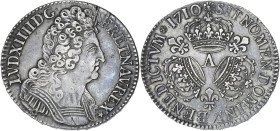 FRANCE / CAPÉTIENS
Louis XIV (1643-1715). Demi-écu aux trois couronnes 1710/9, A, Paris. Dy.1569 - G.199 ; Argent - 15,17 g - 32 mm - 6 h
Avec son anc...