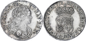 FRANCE / CAPÉTIENS
Louis XV (1715-1774). Écu de France-Navarre 1718, K, Bordeaux. Dy.1657 - G.318 - Dav.1327 ; Argent - 24,3 g - 37,5 mm - 6 h
Avec un...