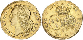 FRANCE / CAPÉTIENS
Louis XV (1715-1774). Double louis d’or au bandeau 1751, B, Rouen. Dy.1642 - G.346 - Fr.463 ; Or - 16,27 g - 29 mm - 6 h
Rare. Exem...