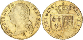 FRANCE / CAPÉTIENS
Louis XVI (1774-1792). Louis d’or à la tête nue 1787, A, Paris. Dy.1707 - G.361 - Fr.475 ; Or - 7,55 g - 23 mm - 6 h
TTB.