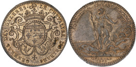 JETONS
Louis XV (1715-1774). Jeton des Galères, le Chevalier d’Orléans, général 1745, Paris. F.1543 ; Cuivre - 7,74 g - 29 mm - 6 h
Avec une étiquette...