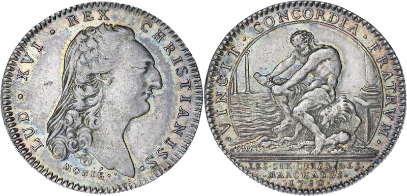JETONS
Louis XVI (1774-1792). Jeton, les six corps des marchands 1780, Paris. F....