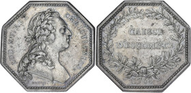 JETONS
Louis XV (1715-1774). Jeton, Banques, la Caisse d’escompte 1768, Paris. F.- (avant 4985) ; Argent - 15,68 g - 33 mm - 12 h
Superbe.