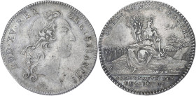 JETONS
Louis XV (1715-1774). Jeton, corporation des Brasseurs ND (c.1745), Paris. F.5019 v. (RF, cuivre) ; Argent - 9,27 g - 30,5 mm - 6 h
Avec une ét...