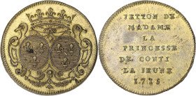 JETONS
Louis XIV (1643-1715). Jeton, noblesse d’Île-de-France, la Princesse de Bourbon-Conti jeune 1715, Genève. F.5741 v. (1704) - C.728 - Fl.II.252 ...