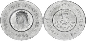 FRANCE
IIIe République (1870-1940). Essai de 5 centimes François Rude 1909, A, Paris. GEM.15.8 - VG.4639 ; Aluminium - 1,03 g - 19 mm - 6 h
Superbe à ...