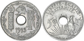 FRANCE
IIIe République (1870-1940). Essai de 5 centimes par Pillet 1913, A, Paris. GEM.17.2 - VG.4764 ; Nickel - 2,99 g - 19 mm - 6 h
Frappe spéciale....