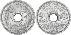 FRANCE
IIIe République (1870-1940). Essai de 25 centimes Lindauer, Cmes soulignés 1914, A, Paris. GEM.77.8 - VG.4801 ; Nickel - 4,99 g - 24 mm - 6 h
F...