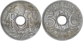 FRANCE
IIIe République (1870-1940). 5 centimes, Lindauer 1924, Paris. G.170 - F.122 ; Cupro-nickel - 2 g - 17 mm - 6 h
Patine grise; Superbe à Fleur d...