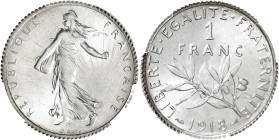 FRANCE
IIIe République (1870-1940). 1 franc Semeuse 1918, Paris. G.467 - F.217 ; Argent - 5 g - 23 mm - 6 h
PCGS MS65 (45235408). Fleur de coin.