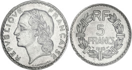 FRANCE
IIIe République (1870-1940). 5 francs Lavrillier en nickel 1933, Paris. G.760 - F.336 ; Nickel - 31 mm - 6 h
PCGS MS65 (29540732). Fleur de coi...