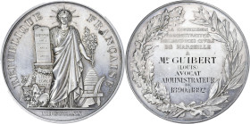 FRANCE
IIIe République (1870-1940). Médaille des Hospices Civils de Marseille, par Oudiné et Dubois 1892. Argent - 150 g - 68 mm - 12 h
Poinçon corne....