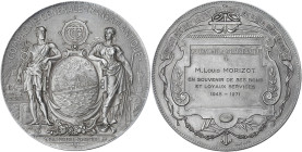 FRANCE
Ve République (1958 à nos jours). Médaille, Compagnie Générale Transatlantique, Services postaux, par Pagnier 1971. Argent - 167 g - 68 mm - 12...