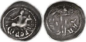 FRANCE / FÉODALES
Lorraine (duché de), Ferri III (1251-1303). Denier ND, Nancy. Flon.20-21 ; Argent - 0,72 g - 15 mm - 2 h
Croissant et étoile. TTB à ...