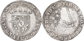 FRANCE / FÉODALES
Lorraine (duché de), Antoine Ier (1508-1544). Double gros de trois gros ou plaque ND, Nancy. Bd.1505 - Flon 81 ; Argent - 3,18 g - 2...