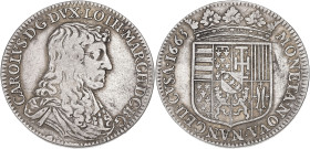 FRANCE / FÉODALES
Lorraine (duché de), Charles IV (1625-1675). Teston 1663, Nancy. Flon 35 ; Argent - 8,51 g - 28 mm - 6 h
Usure régulière. TB / TTB....