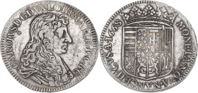 FRANCE / FÉODALES
Lorraine (duché de), Charles IV (1625-1675). Teston 1668, Nancy. Flon 43 ; Argent - 8,57 g - 27,5 mm - 6 h
TTB.