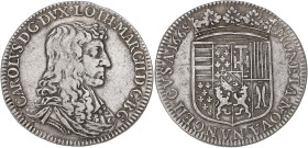 FRANCE / FÉODALES
Lorraine (duché de), Charles IV (1625-1675). Teston 1668, Nancy. Flon 43 ; Argent - 8,46 g - 27,5 mm - 6 h
TTB.