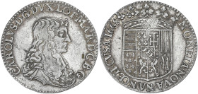 FRANCE / FÉODALES
Lorraine (duché de), Charles IV (1625-1675). Demi-teston 1668, Nancy. Flon 52 ; Argent - 4,29 g - 24 mm - 6 h
TTB.