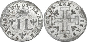 FRANCE / FÉODALES
Lorraine (duché de), Léopold Ier (1690-1729). Pièce de XXX deniers ND (1710), Nancy. Flon 58 ; Argent - 2,19 g - 22,5 mm - 12 h
Avec...