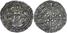 FRANCE / FÉODALES
Calaisis, Henri VI d'Angleterre (1422-1453). Gros à la pomme de pin ND (1431-1433), Calais. Bd.1951 - S.1875 ; Argent - 3,73 g - 26 ...