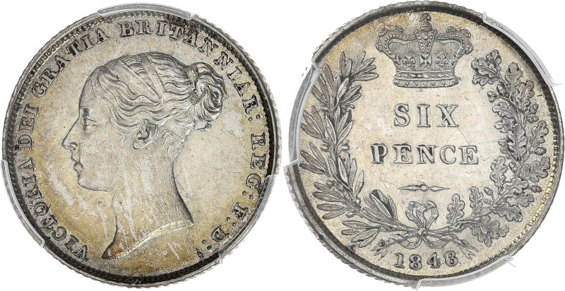GRANDE-BRETAGNE
Victoria (1837-1901). 6 pence 1848/6, Londres. KM.733.1 - S.3908...