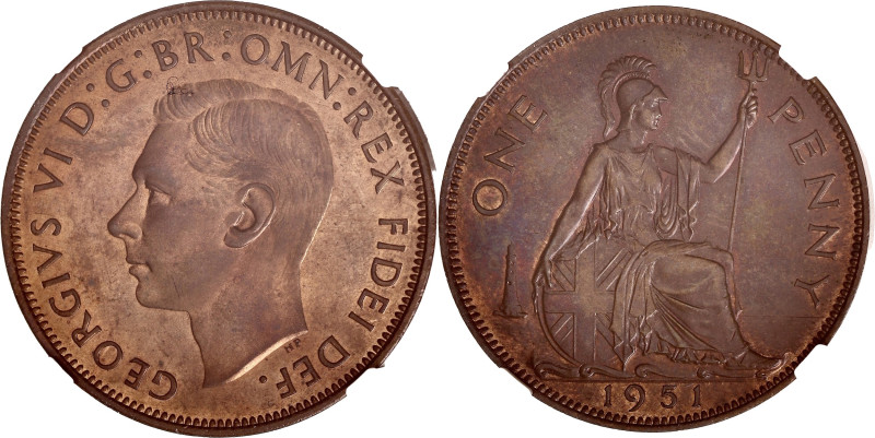 GRANDE-BRETAGNE
Georges VI (1936-1952). Penny 1951. KM.869 ; Bronze - 9,40 g - 3...