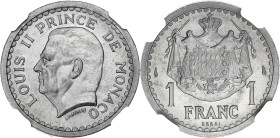MONACO
Louis II (1922-1949). Essai de 1 franc en aluminium ND (1943), Paris. G.MC131 - KM.E7 ; Aluminium - 1,3 g - 23 mm - 6 h
C’est le second plus ha...