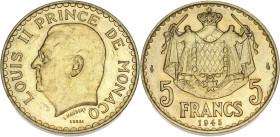 MONACO
Louis II (1922-1949). Essai de 5 francs en cupro-aluminium 1945, Paris. G.MC135 ; Cupro-aluminium - 11,44 g - 31 mm - 6 h
Seuls 300 exemplaires...