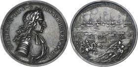 PAYS-BAS
Guillaume III d’Orange-Nassau, stathouder (1672-1702). Médaille commémorant le débarquement de Guillaume d’Orange à Torbay 1688. Argent - 22,...