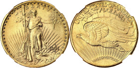 USA
République fédérale des États-Unis d’Amérique (1776-à nos jours). 20 dollars Saint-Gaudens 1911, D, Denver. Fr.187 ; Or - 34 mm - 6 h
NGC MS 61 (3...