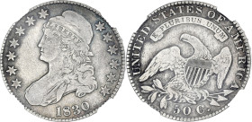 USA
République fédérale des États-Unis d’Amérique (1776-à nos jours). 50 cents, Capped Bust 1830. KM.37 ; Argent - 13,48 g - 32,5 mm - 6 h
NGC FINE DE...