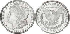 USA
République fédérale des États-Unis d’Amérique (1776-à nos jours). Dollar Morgan 1884, Philadelphie. KM.110 ; Argent - 38 mm - 6 h
NGC MS 63 (39163...