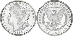 USA
République fédérale des États-Unis d’Amérique (1776-à nos jours). Dollar Morgan 1886, Philadelphie. KM.110 ; Argent - 38 mm - 6 h
NGC MS 63 (38626...