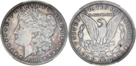 USA
République fédérale des États-Unis d’Amérique (1776-à nos jours). Dollar Morgan 1890, CC, Carson City. KM.110 ; Argent - 38 mm - 6 h
PCGS VF25 (46...