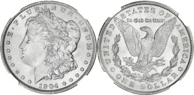 USA
République fédérale des États-Unis d’Amérique (1776-à nos jours). Dollar Morgan 1904, O, La Nouvelle-Orléans. KM.110 ; Argent - 38 mm - 6 h
NGC MS...