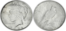 USA
République fédérale des États-Unis d’Amérique (1776-à nos jours). Peace dollar 1922, Philadelphie. KM.150 ; Argent - 37,5 mm - 6 h
PCGS MS62 (2412...