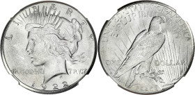 USA
République fédérale des États-Unis d’Amérique (1776-à nos jours). Peace dollar 1922, S, San Francisco. KM.150 ; Argent - 37,5 mm - 6 h
NGC MS 61 (...